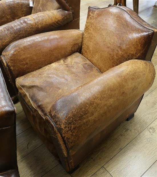 A 1940s French Moustache back armchair
